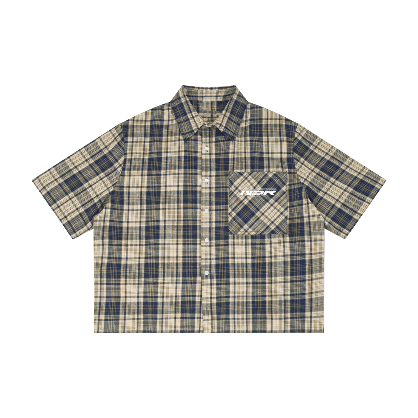 Unisex Plaid Boxy Short Sleeve Shirt
