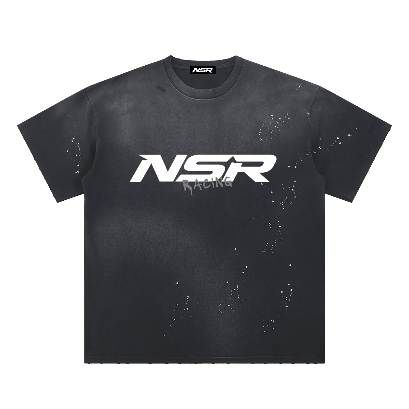 Hand-Frayed Sunfade Paint Splatter T-Shirt